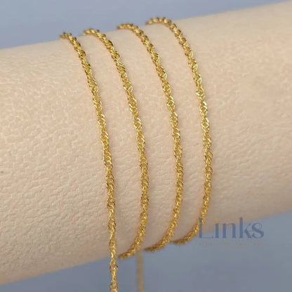Twisted Curb Chain - 14K Gold Filled & 925 Sterling Silver 14K Gold Filled / 1 Meter